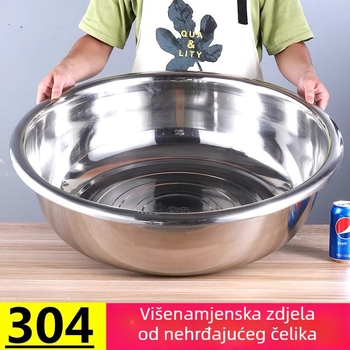 Izuzetno debela posuda od nehrđajućeg čelika, velika za kućnu i komercijalnu upotrebu, za pranje povrća, rublje i kupanje.