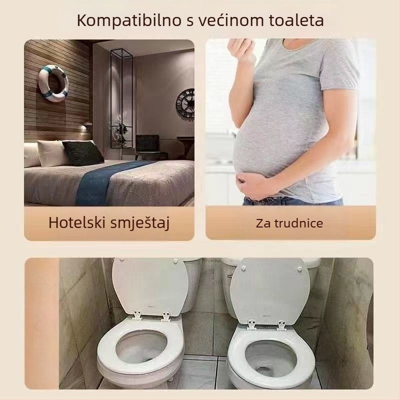 Jednokratna debela vodootporna navlaka za sjedalo WC-a, s otiskom, prijenosna za putovanja, za bolnice i hotele