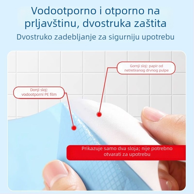 Jednokratno pokrivalo za WC sjedište s punim pokrivanjem, za putovanja, za hotele, zaštita od prljavštine, papirnati podmetac za sjedenje za majke nakon poroda