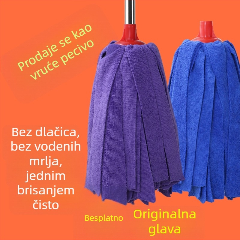 Mop od mikrovlakana za mokro i suho čišćenje, okrugla glava, za drvene podove