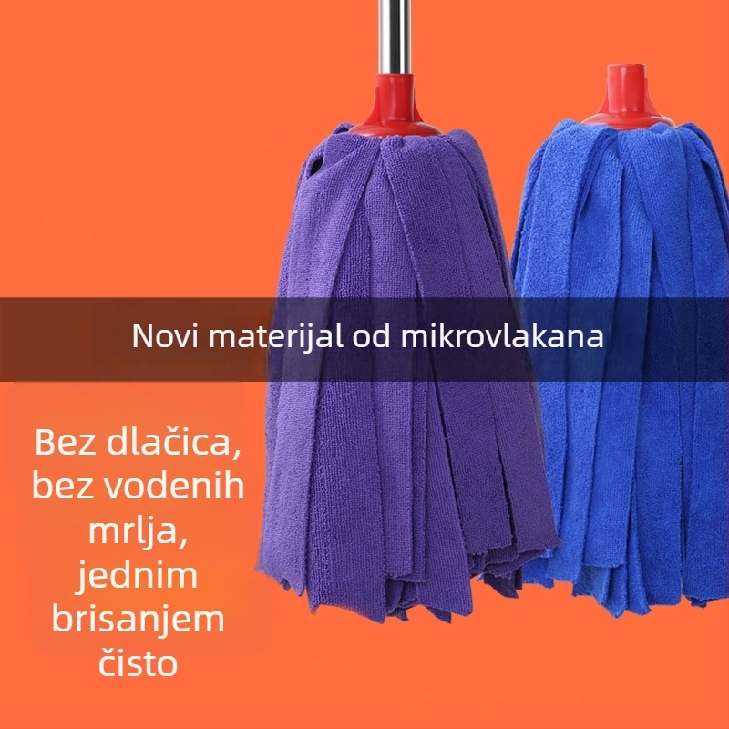 Mop od mikrovlakana za mokro i suho čišćenje, okrugla glava, za drvene podove