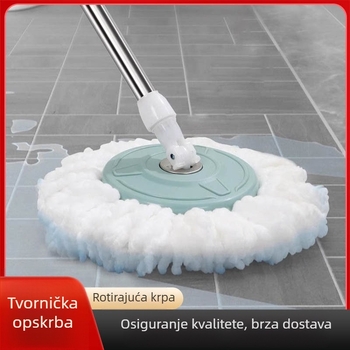 Mop bez dodirivanja s posudom, mikrovlaknen mop s ručkom od nehrđajućeg čelika, dvostruki sustav odceđivanja