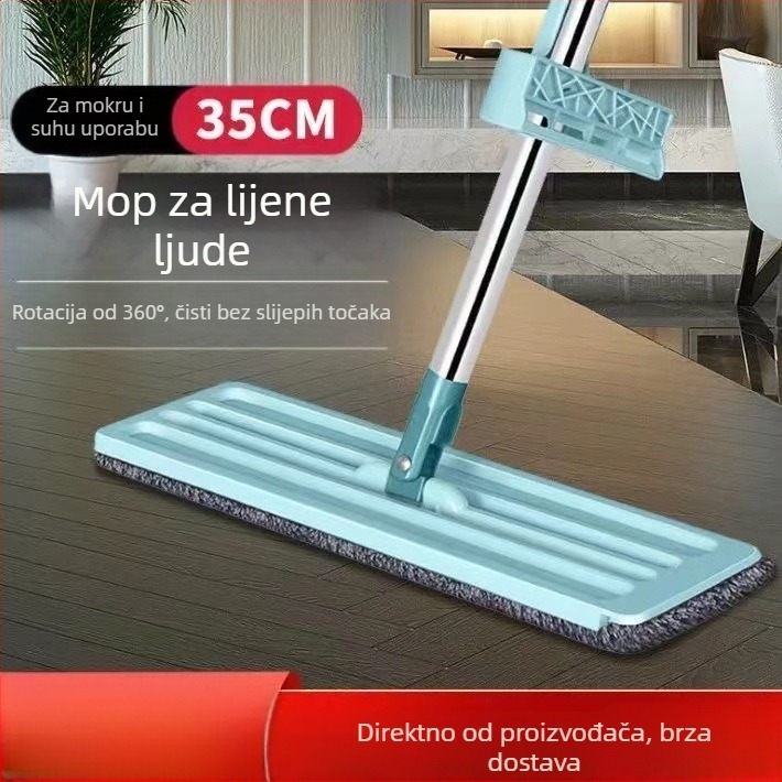 Bezdotni plosnati mop za kućnu upotrebu – suho i mokro čišćenje, upijajući mikrovlakna mop
