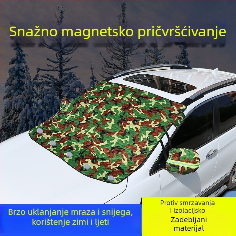 Auto zaštita od sunca za prednje staklo s aluminijskom folijom, magnetsko pričvršćivanje, termalna izolacija i zavjesa