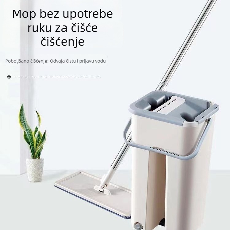 Mop s kantom za mokro i suho čišćenje, bez ručnog pranja, plosnati mop za kućnu upotrebu