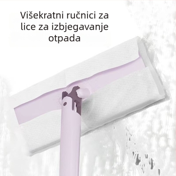 Mop s krpom za lice, automatsko hvatanje i oslobađanje, bez ručnog stiskanja, suho i mokro dvostruko korištenje, plosnati mop za kućnu upotrebu