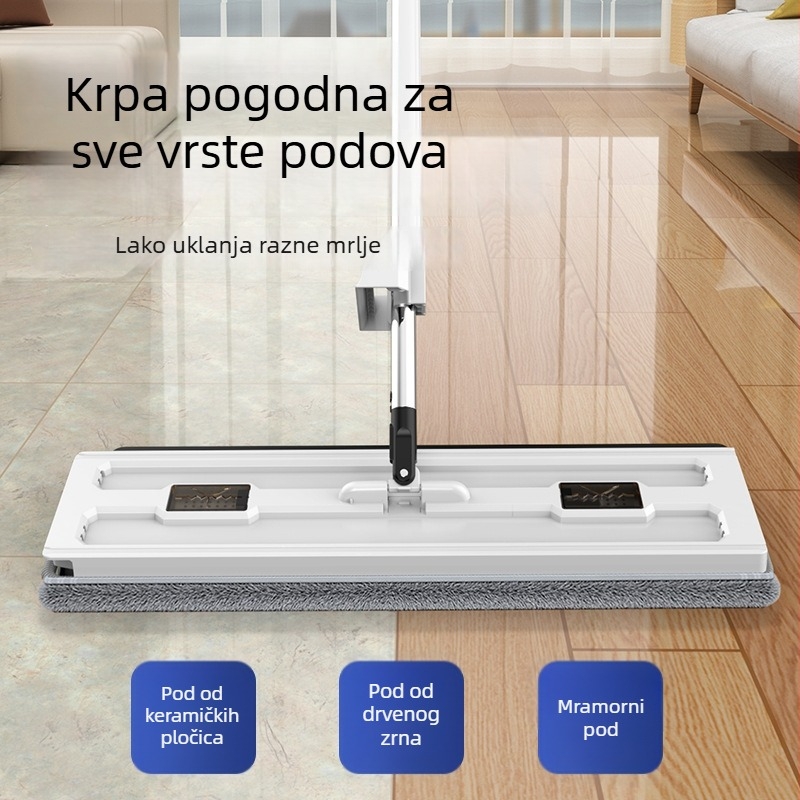 Lazy plosnati mop 42 cm, bez dodirivanja rukama, s prostorom za pohranu mop krpe