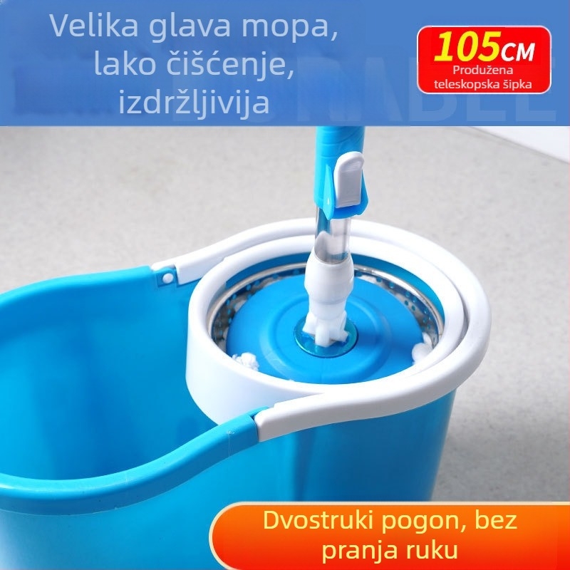 Rotirajući set mopova s bezdodirnim čišćenjem, mokro i suho čišćenje, kućna kanta za mop