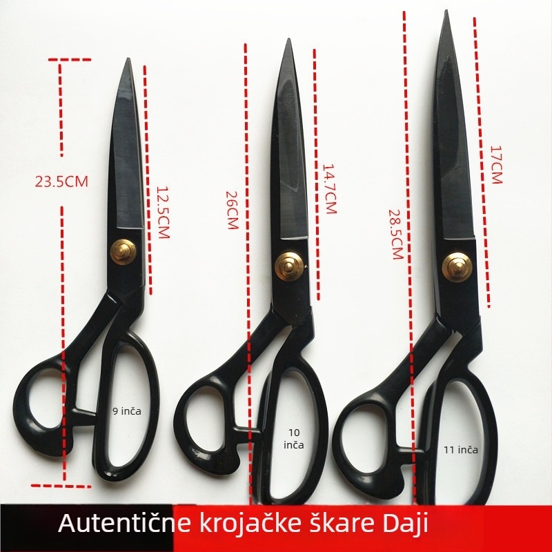 Daji šivaće škare za lijevu ruku – za odjeću i kožu, velike profesionalne škare za kućnu upotrebu