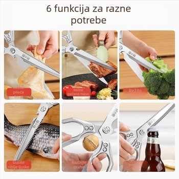 Škarice za pileće kosti – višenamjerne kuhinjske škare za roštilj, produžena duljina, nehrđajući čelik