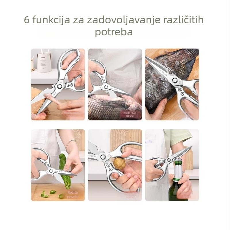 Kuhinjske škarice SK5 od nehrđajućeg čelika – snažne višefunkcionalne škare za rakove i kosti