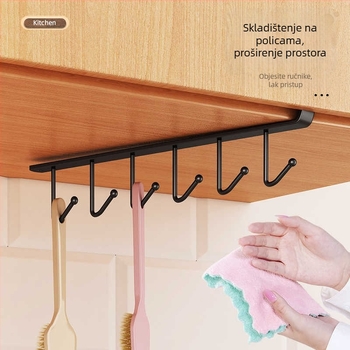 Kuhinjski držač bez bušenja ispod ormara — držač žlica i špatula na vratima ormara