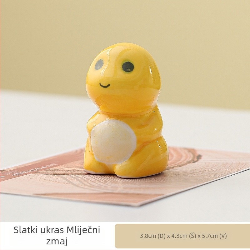 Slatki mini keramički zmaj za dom, stolna dekoracija