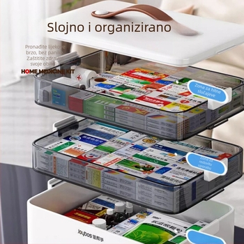 Good Helper Kutija za lijekove, velika kapaciteta, 3 pretince, višeslojno organiziranje