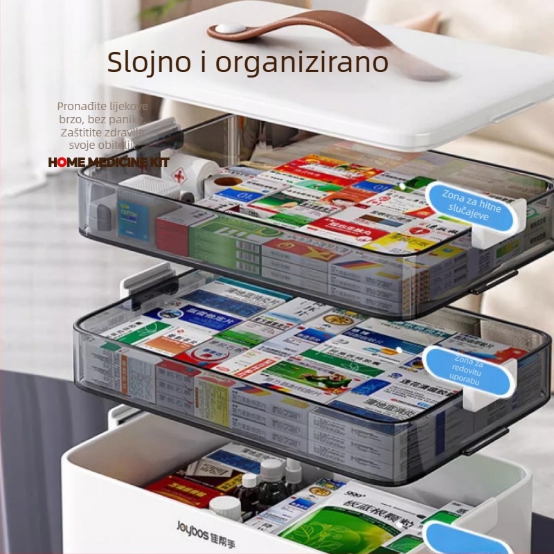 Good Helper Kutija za lijekove, velika kapaciteta, 3 pretince, višeslojno organiziranje