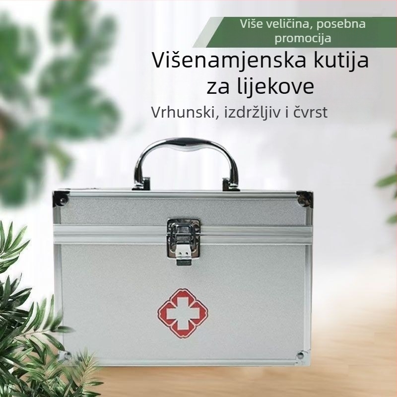 Prijenosna aluminijska medicinska kutija za kućnu upotrebu i hitne slučajeve