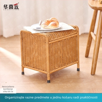 LX318 Kompaktni kvadratni višenamjenski skladišni stol za kućanstvo – pohrana igračaka i sitnica, mali stol u hodniku te stolac za mijenjanje obuće