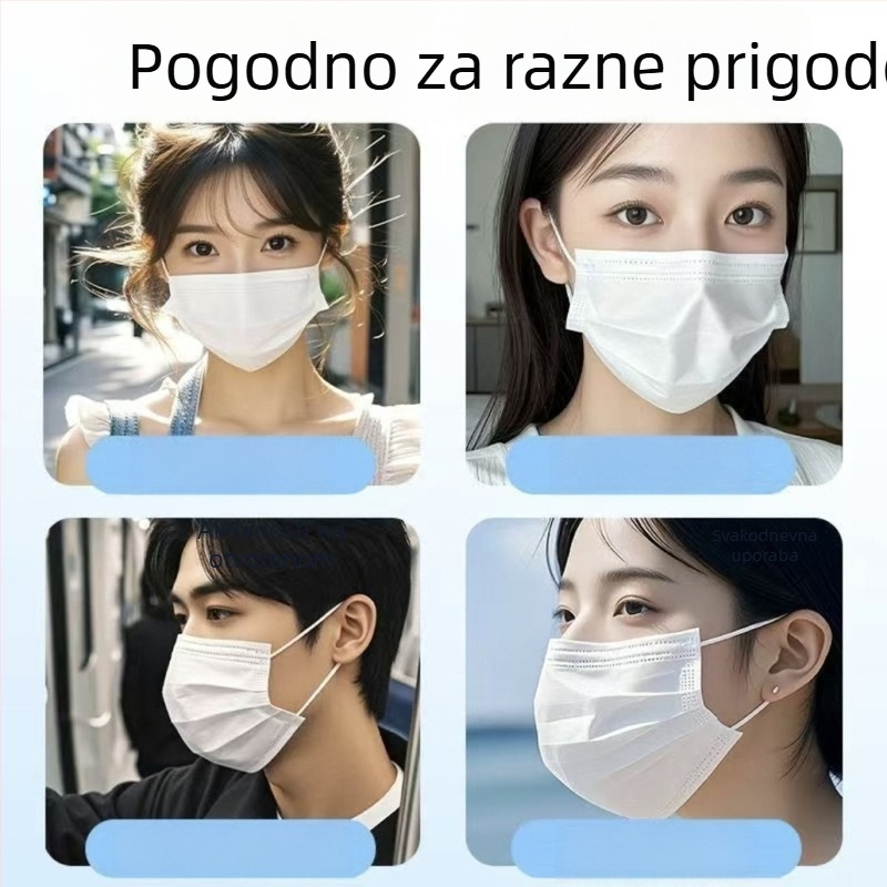 Bijele jednokratne maske, 50 komada