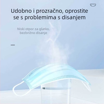 Maska za odrasle, medicinska, jednokratna, trostruka, s Melt-Blown netkanom tkaninom, sterilna, paket 10 komada