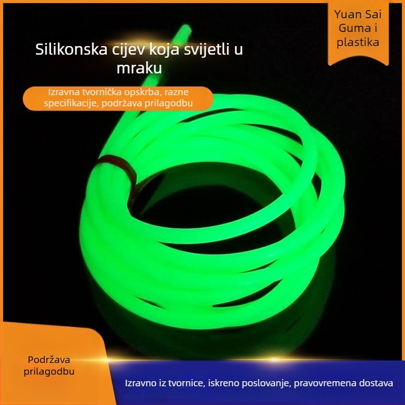 Svjetleća cijev za morski ribolov – silikonasta cijev za kuku i liniju, zelena fluorescencija