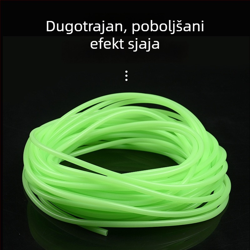 Svjetleća cijev za morski ribolov – silikonasta cijev za kuku i liniju, zelena fluorescencija