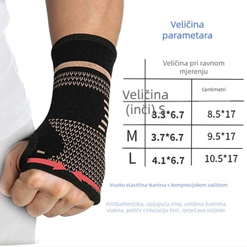 Letna zaštita zapešća od bakrenih vlakana, elastična i prozračna, pleteni najlonski zaštitnik zapešća za dizanje utega i rehabilitaciju