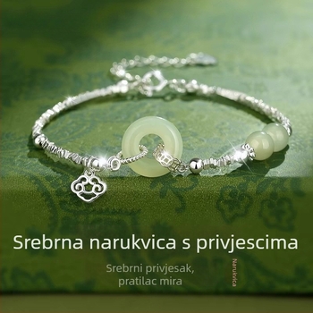 Ženski geometrijski narukvica s lažnim kamenom i sigurnosnim kopčom, proljeće 2025, savršen poklon djevojci.