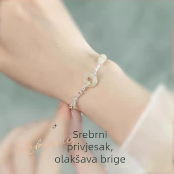 Ženski geometrijski narukvica s lažnim kamenom i sigurnosnim kopčom, proljeće 2025, savršen poklon djevojci.