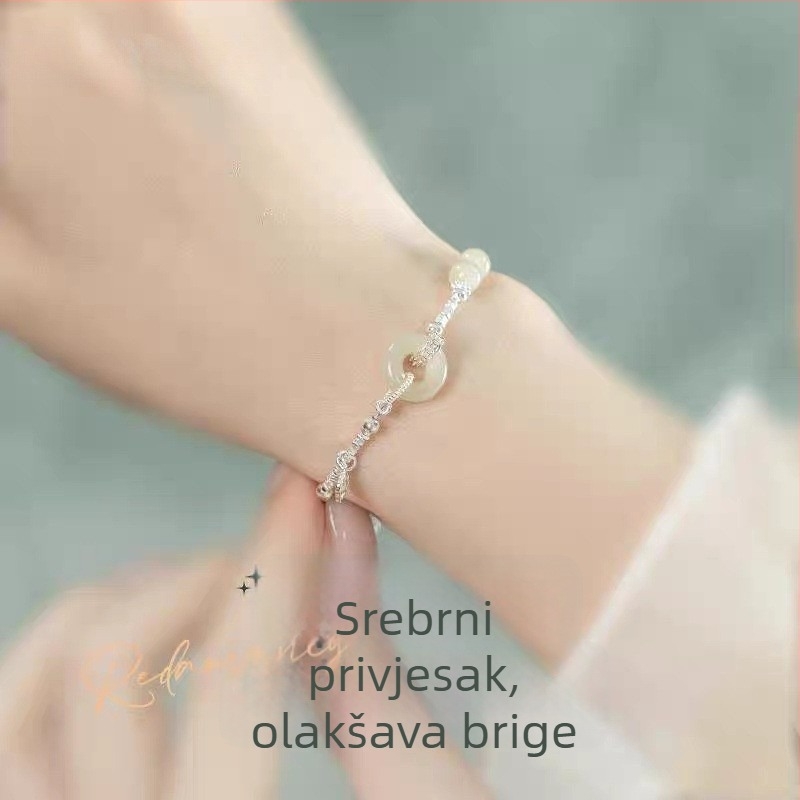 Ženski geometrijski narukvica s lažnim kamenom i sigurnosnim kopčom, proljeće 2025, savršen poklon djevojci.