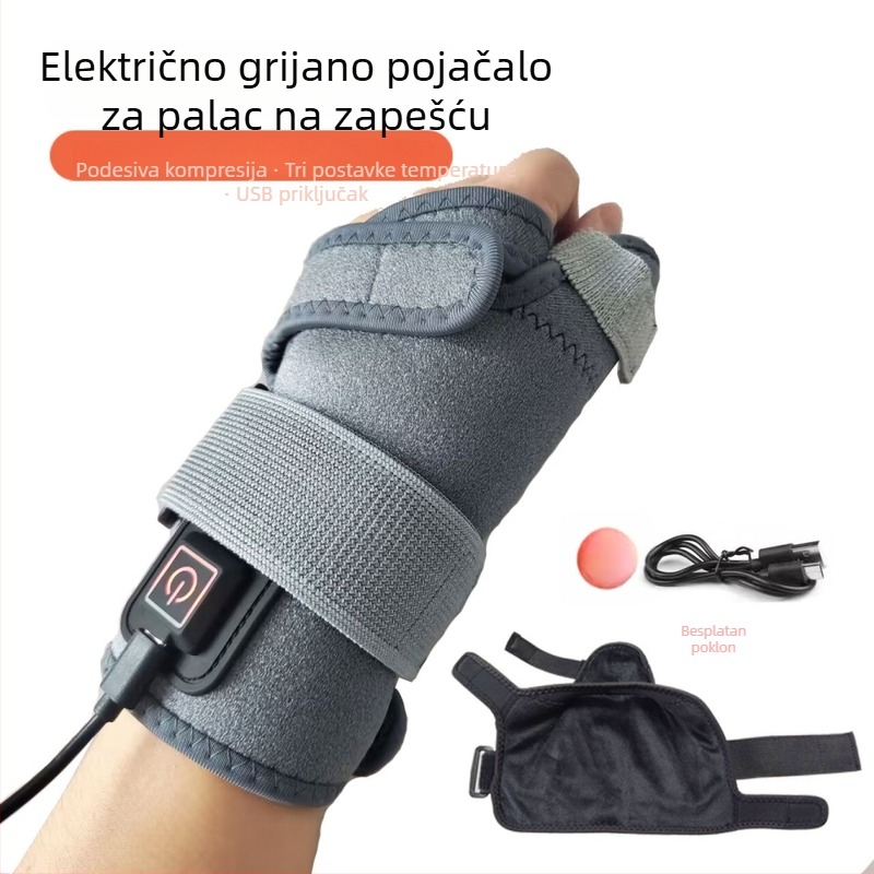USB grijani zglobni zavoj s tri razine kontrole temperature za zaštitu tetiva i toplinu zapešća