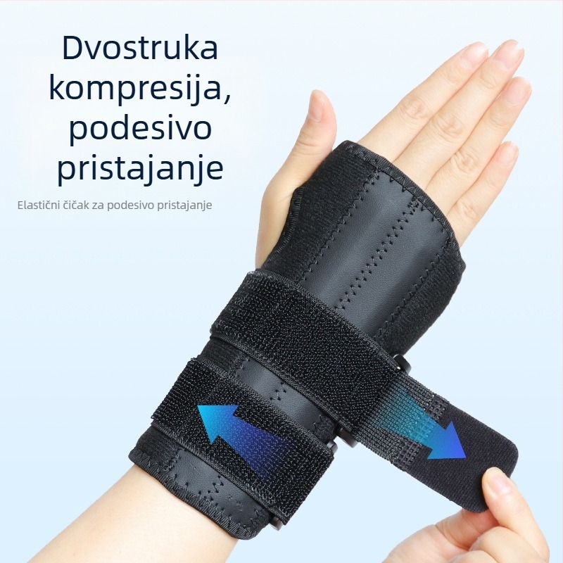 Elastična prozračna narukvica za zglob sa Velcro zatvaračem, podesiva dvostruka kompresijska šina i aluminijska pločica za stabilizaciju zgloba