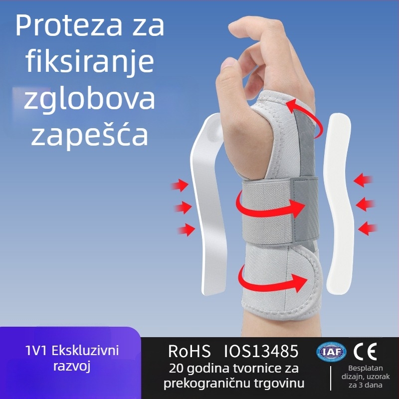 Medicinski ortoza za zapešće: podrška tetivnoj ovojnici, fiksacija zgloba i prijelomi zapešća — prilagodljiv komplet