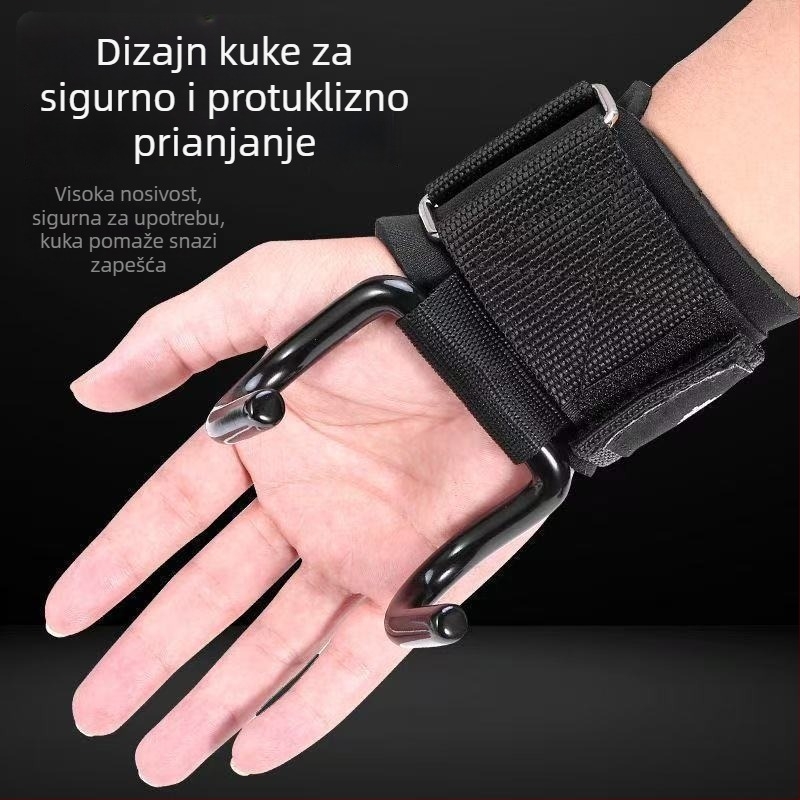 Zaštitnik zapešća za dizanje utega s protukliznim kukom