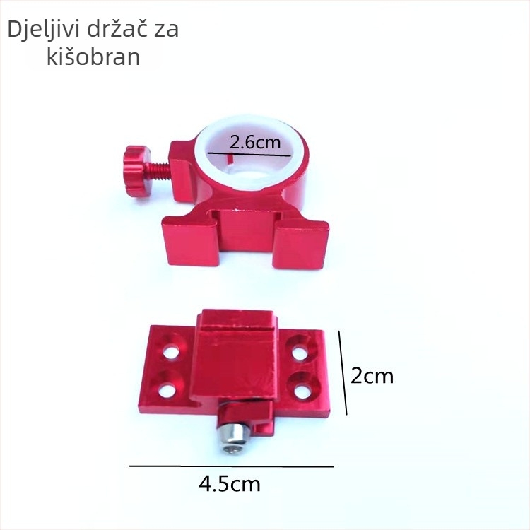 Držač kišobrana od aluminijske legure za kutiju za ribolov, podijeljeni sklopivi dodatak, lagan i čvrst nosač