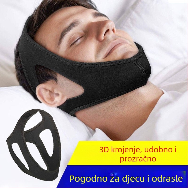 Prilagodljiv trokutasti pojas protiv hrkanja, prozračan, podržuje čeljust i oblikovanje lica u V