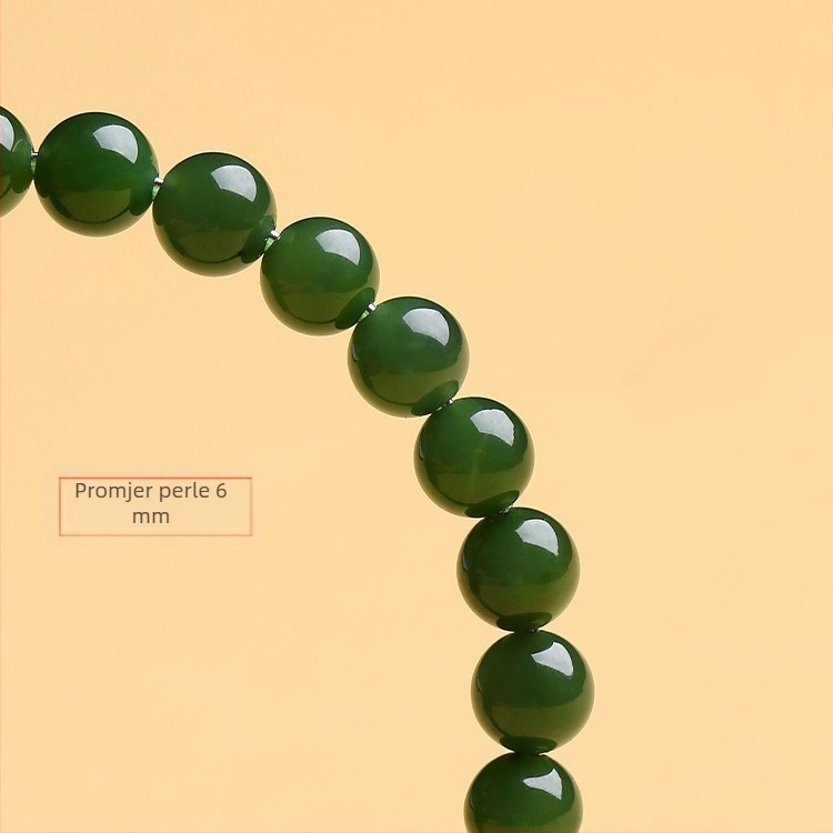 Narukvica od nefrita i stakla s kvarcom jagode i crvenim perlama, talisman sreće, neo-kineski stil, zelena nijansa koja ističe ten, retro minimalistički poklon djevojci