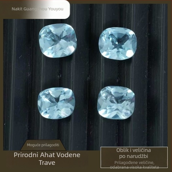 Prirodni nebesko-plavi topaz cabochon, kvadratnog oblika, 6/7/8 mm, za lanac privjesak