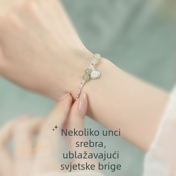 Slomljena srebrna narukvica za žene, modni imitacija Hetianskog jadea, 520 narukvica