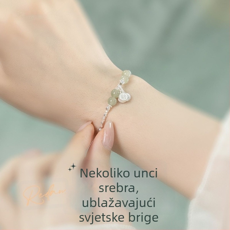 Slomljena srebrna narukvica za žene, modni imitacija Hetianskog jadea, 520 narukvica