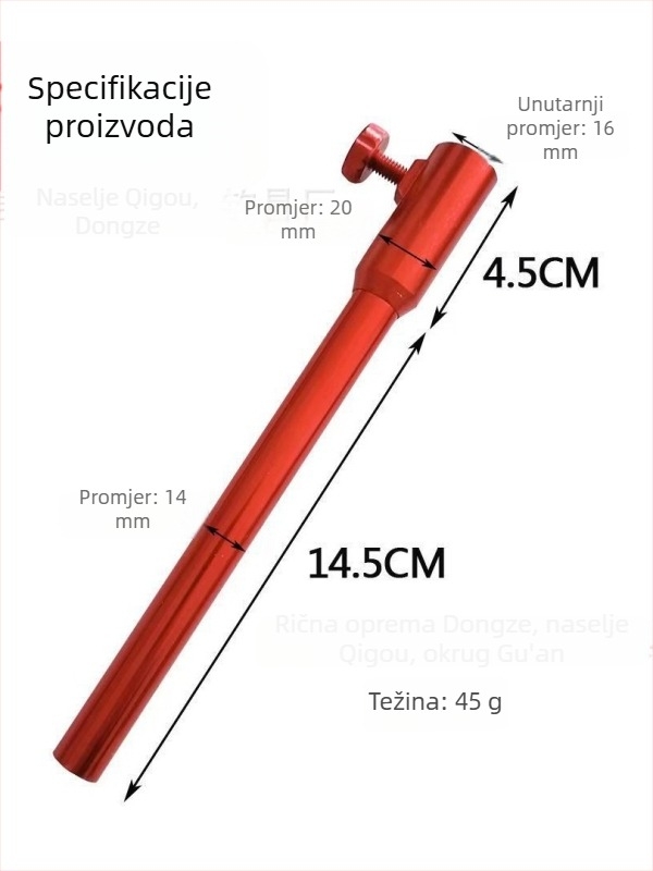 Aluminijski držač posude za mamac sa stalkom i jednovodnim cijevnim sustavom