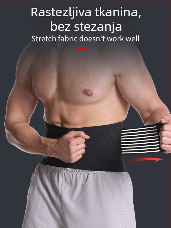 Muški prozračni pojas za struk za fitness i trčanje, podrška donjem dijelu leđa pri čučnjevima i vježbama trbušnjaka