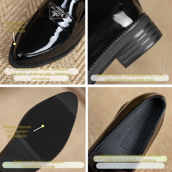 Ženske loaferice s oštrim vrhom, novi model 2023 proljeće–jesen, debeli potplat za povećanje visine, PU gornji dio, gumeni đon, casual obuća, EU veličine 32–33