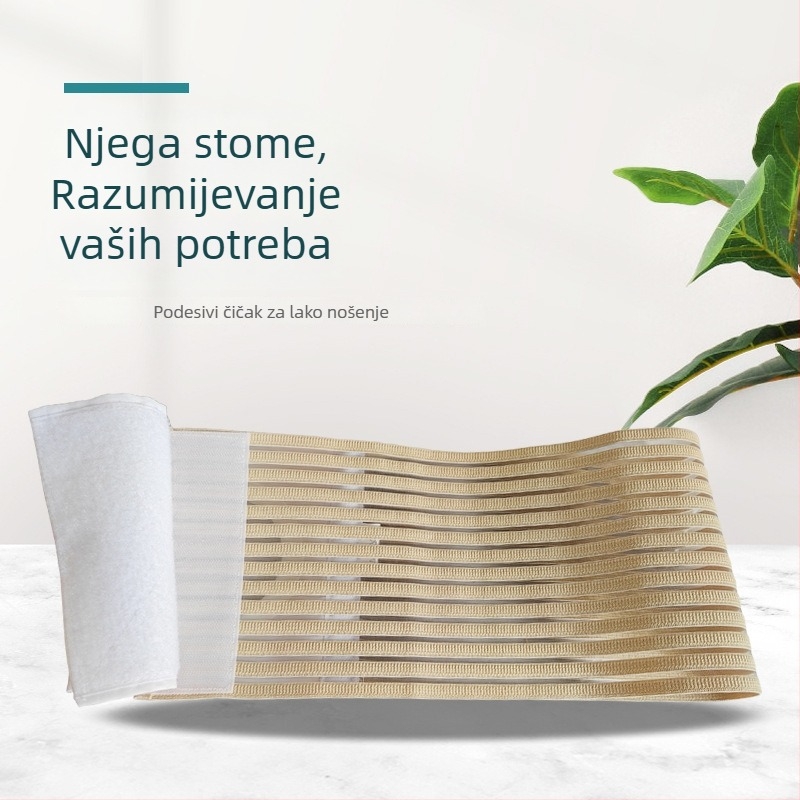 Prilagodljiv ostomski pojas s prozračnim elastičnim džepom za vrećicu i širim pojasom