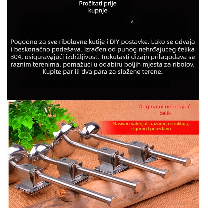 Nerđajući čelične teleskopske podizne noge za kutiju za ribolov, odvojive i produžive – dodaci za kutiju za ribolov