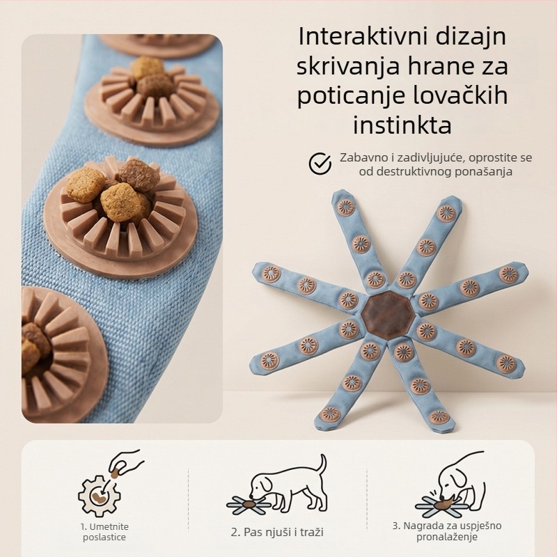 Igračka za pse u obliku hobotnice s skrivanjem poslastica — interaktivna edukativna puzzle za trening mirisa