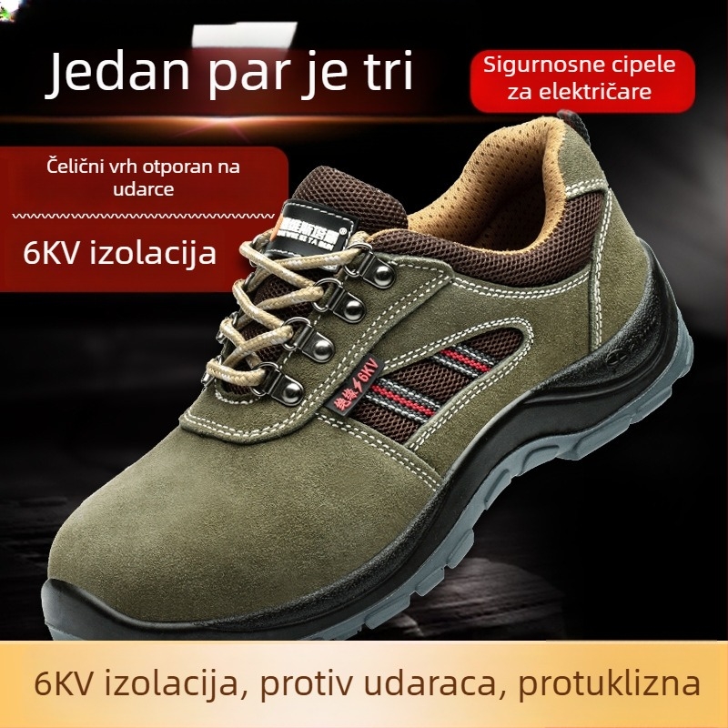 Muške izolirane sigurnosne cipele s čeličnim prstom, kravlja koža, izolacija za zavarivanje, zima, prozračne, protiv mirisa