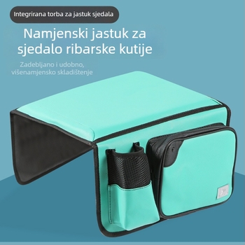 Jastuk za sjedenje za kutiju i stol za ribolov – višenamjenski debeli jastuk s bočnim džepom i pretincem za prsluk, kroz sve sezone, iznimno mekan