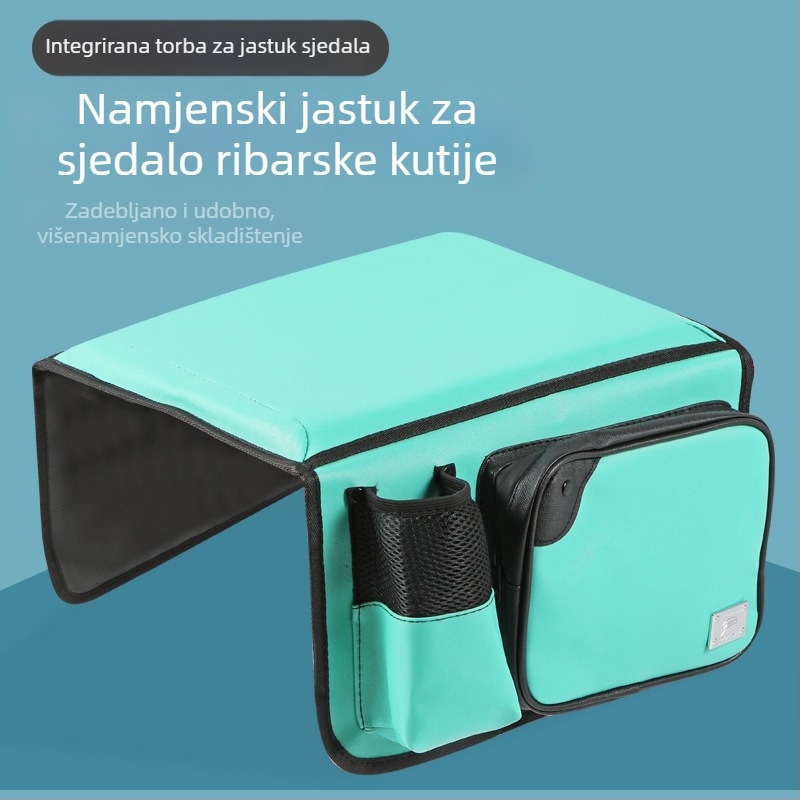 Jastuk za sjedenje za kutiju i stol za ribolov – višenamjenski debeli jastuk s bočnim džepom i pretincem za prsluk, kroz sve sezone, iznimno mekan