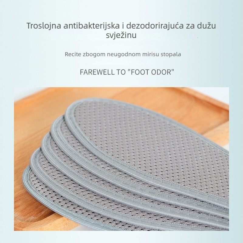 Biljni deodorizirajući ulošci za tenisice, prozračan mrežasti gornji sloj, upijaju znoj, svijetla boja
