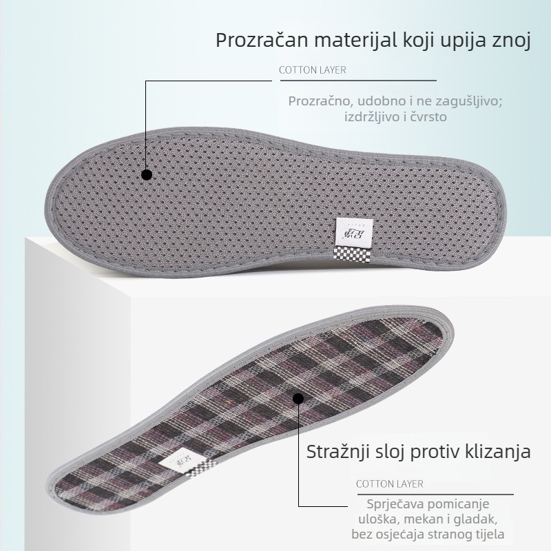 Biljni deodorizirajući ulošci za tenisice, prozračan mrežasti gornji sloj, upijaju znoj, svijetla boja